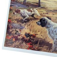 Henry Hintermeister Print, A Matter of Points, Vintage Hunting Dog Art, English Setter Pointer, Lodge Cabin Decor, Man Cave Wall Art