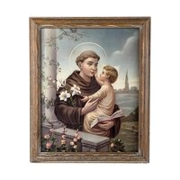 Vintage Framed Saint Anthony of Padua Print, Religious Art, Catholic Gift, Devotional Image, Framed Print, Wall Decor