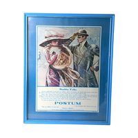 Set of 3 Vintage Framed Ad Prints, Black Jack Gum, Maxwell House Coffee, Postum Beverage, Retro Decor, Advertising Art