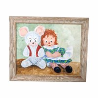 1973 Vintage Raggedy Ann Painting | Framed Artwork | Mouse | Harriet Ellis | Collectible1973 Vintage Raggedy Ann Painting | Framed Artwork | Mouse | Harriet Ellis | Collectible