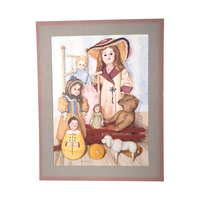 Vintage Pat Young Dolls and Toys Print, 14x11 Unframed Wall Art, Collectible Children's Decor, Gift for Doll Collector