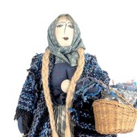 1989 Gretchen Lima Folk Art Doll, Signed, Vintage Textile Doll, Handmade Doll, Collectible Doll, Unique Gift, Folk Art Decor