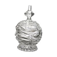 Vintage Crystal Glass Candy Dish with Lid, Clear Glass, Home Decor, Hostess Gift, Candy Jar, Trinket Dish