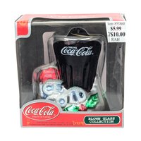 Vintage Coca-Cola Blown Glass Ornament: "Served Here" Christmas Decor