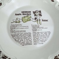 Vintage Watkins Pie Plates, Set of 2, German Apple Kuchen, Christmas Wish Recipe, Collectible Kitchenware, Baking Dish