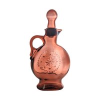 Vintage Amethyst Glass Decanter, Purple Glass Bottle with Stopper, Embossed Design, Home Bar Decor, Mid-Century Modern