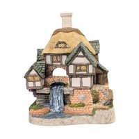 1994 David Winter Wishing Falls Cottage, Thatched Roof Miniature, Vintage Collectible, English Cottage Decor, Gift for Collector