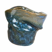Handmade Blue Pottery Vase, Asymmetrical Ceramic Vase, Studio Pottery, Art Vase, Home Decor, Signed Pottery