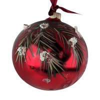 Vintage Hand-Painted Chickadee Ornament: Red Glass Winter Bird Decor