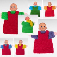 Vintage Kewpie Style Crochet Hand Puppet: Storytelling Toy