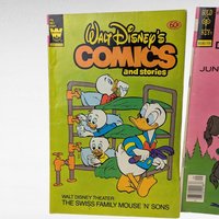 Vintage Disney Comic Book Lot of 3, 1960s-70s Whitman Comics, Huey Dewey & Louie, Chip n Dale, Low Grade Reader Copy Bundle