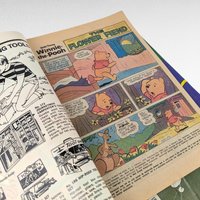 Vintage Winnie the Pooh Comics Lot of 2, 1970s Walt Disney Issue #5 and #12, Gold Key and Whitman Comic Book Set, A. A. Milne Characters