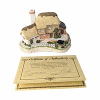 1993 David Winter Cottages September Birthday Cottage | Sapphire Wishing Well | Vintage English Village Collectible Figurine with COA