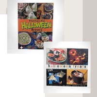 Vintage Halloween Cookbook Pair: 1998 Treats & 2000 Frightfully Fun Recipes, Family Halloween Baking, Holiday Celebrations, Spooky Gift