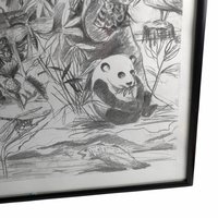 1998 Detailed Nature Drawing Print, Black Metal Frame, Vintage Wildlife Art, Gift for Nature Lover, Home Decor
