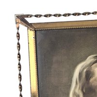 Vintage Head of Christ Print - Kriebel and Bates Religious Art - Distressed Metal Frame - Spiritual Home Decor - Gift for Devout
