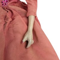 Antique Boudoir Bed Doll - 30" Tall with Orange Dress - Doll with Character - Shabby Chic Decor - Collector's Item