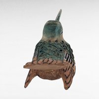 Vintage Hand Carved Wood Hummingbird Figurine, Hand Painted Folk Art Bird Statue, Small Wooden Animal, Bookshelf Sitter, Nature Lover Gift