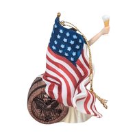 1992 Anheuser Busch Ceramic Lady Ornament Pair - Budweiser Collectible, Patriotic Holiday Decor, Beer Lover Gift