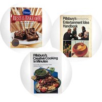 Vintage Pillsbury Cookbook and Entertainment Trio - 1970s Cookbooks, Creative Cooking, Bake-Off Recipes, Retro Kitchen Decor