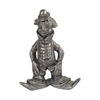Vintage Pewter Clown Figurines Set, Metal Circus Clown Decor, Whimsical Clown Collection, Shelf Display