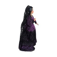 Vintage 1960s Spanish Flamenco Dancer Doll, Purple Dress, Black Lace, 11 Inches, Collectible Doll, Gift for Doll Collectors, Vintage Decor