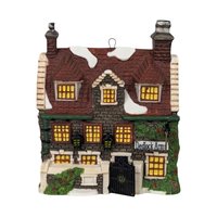Vintage Department 56 House Ornaments, Santa's Workshop, Sir Falstaff Inn, Dedlock Arms, 1990s Christmas Decor