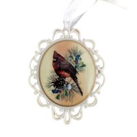 Vintage Lenox Winter Greetings Cardinal Ornament | Porcelain Christmas Ornament | Catherine McClung | Collectible Lenox