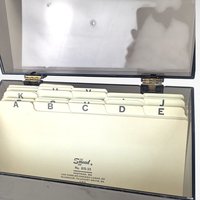 Vintage 1980s Index Card Box, Smoked Plastic Recipe Box, 5x8 Card File Holder with Dividers, Office Storage