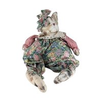 Vintage Plush Cat Pair, Handmade Cat Doll, Button Decor Cat, Collectible Cats, Gift for Cat Lovers, Vintage Plush Animals