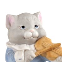 Ceramic Cat Playing Violin Bank | Vintage The Good Company | Collectible Figurine