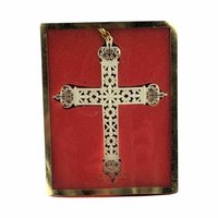 2002 Lenox Gold Trimmed Cross Pierced Ornament | Porcelain Christmas Ornament | Religious Christmas Decor | Collectible Lenox