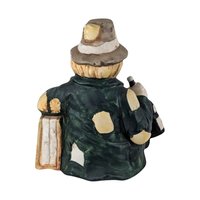 Vintage Hobo Clown Music Box, Ceramic Clown with Bottle and Suitcase, Slow Music, Collectible Clown Figurine, Gift for Collector
