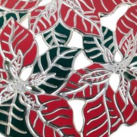 Vintage Metal Poinsettia Trivet, Holiday Decor, Christmas Gift, Wall Hanging, 8.5 Inch, Original Box