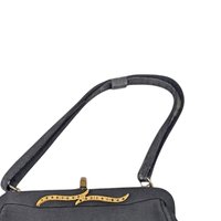Vintage Black Evening Bag, Gold Tone Clasp, Classic Formal Handbag, Gift for Her