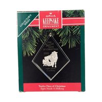Vintage Hallmark 9 of the 12 Days of Christmas Ornament Lot - 90s Acrylic Keepsake Ornaments with Boxes