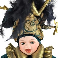 Vintage Porcelain Jester Doll | Mardi Gras Baby Doll | Collectible Doll