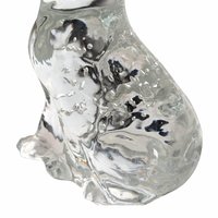 Vintage Glass Animal Figurines - Cat & Elephant Set - Clear Glass Decor, Collectible Glass, Animal Lover Gift