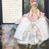 Vintage Shadow Box Collage | Perfume Theme | Romantic Art | Antique Ephemera | Wall Decor