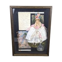 Vintage Shadow Box Collage | Perfume Theme | Romantic Art | Antique Ephemera | Wall Decor