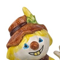 Vintage Ceramic Scarecrow Bank, Hand Painted, Fall Decor, Country Decor, Whimsical Gift
