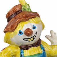 Vintage Ceramic Scarecrow Bank, Hand Painted, Fall Decor, Country Decor, Whimsical Gift
