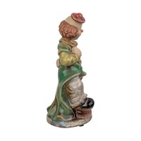 Vintage Clown Figurine, Green Jacket Clown, 6.75 Inch Height, Collectible Clown Statue, Whimsical Clown Decor, Gift for Clown Collectors