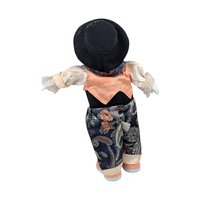 Vintage Porcelain Clown, Paisley Outfit, 12.5" Height, Operates, Collectible Clown Decor, Gift for Clown Enthusiasts