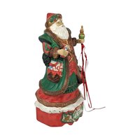 Vintage 1990s Merry Old Soul Ceramic Santa Music Box, 10 Inches Tall, Christmas Decor, Holiday Music Box, Gift for Collector