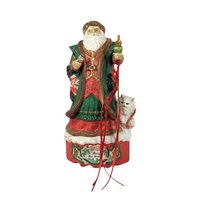 Vintage 1990s Merry Old Soul Ceramic Santa Music Box, 10 Inches Tall, Christmas Decor, Holiday Music Box, Gift for Collector