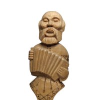 1999 Koctpoma Hand Carved Wooden Spoon, Russian Folk Art, Musician Spoon, Accordion Player, Collectible Spoon, Kitchen Decor
