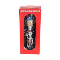 Vintage The Outfield Uncle Sam Wobble Doll, Patriotic Decor, Americana Figurine, Collectible Doll,  Hand-Painted, Unique Gift