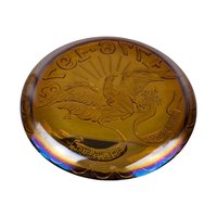 Vintage Indiana Glass Carnival Plate, US Centennial, American Eagle, Iridescent Glass, Collectible Plate, Patriotic Decor