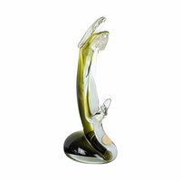 Icet Venezuela Murano Glass Praying Figurine, Green Art Glass Sculpture, Religious Figurine, Vintage Home Decor